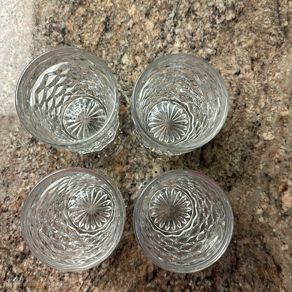 Vintage Set of 4 Anchor Hockery -  Whitehall cubes Juice Glasses - Picture 2 of 4